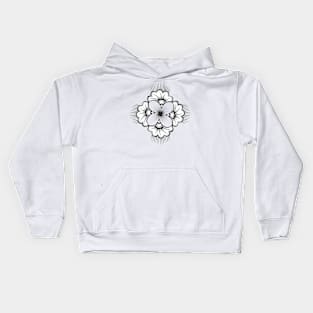 Hibiscus flower in zen minimalist mandala 02 Kids Hoodie